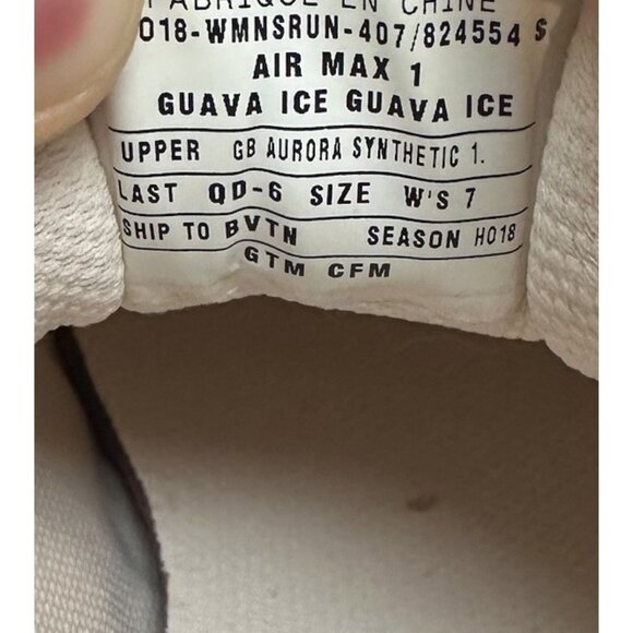 Nike Air Max 1 LX “Guava Ice” Pink Sample Pair 917691-801 Sneaker Women’s Sz 7 - Picture 12 of 13